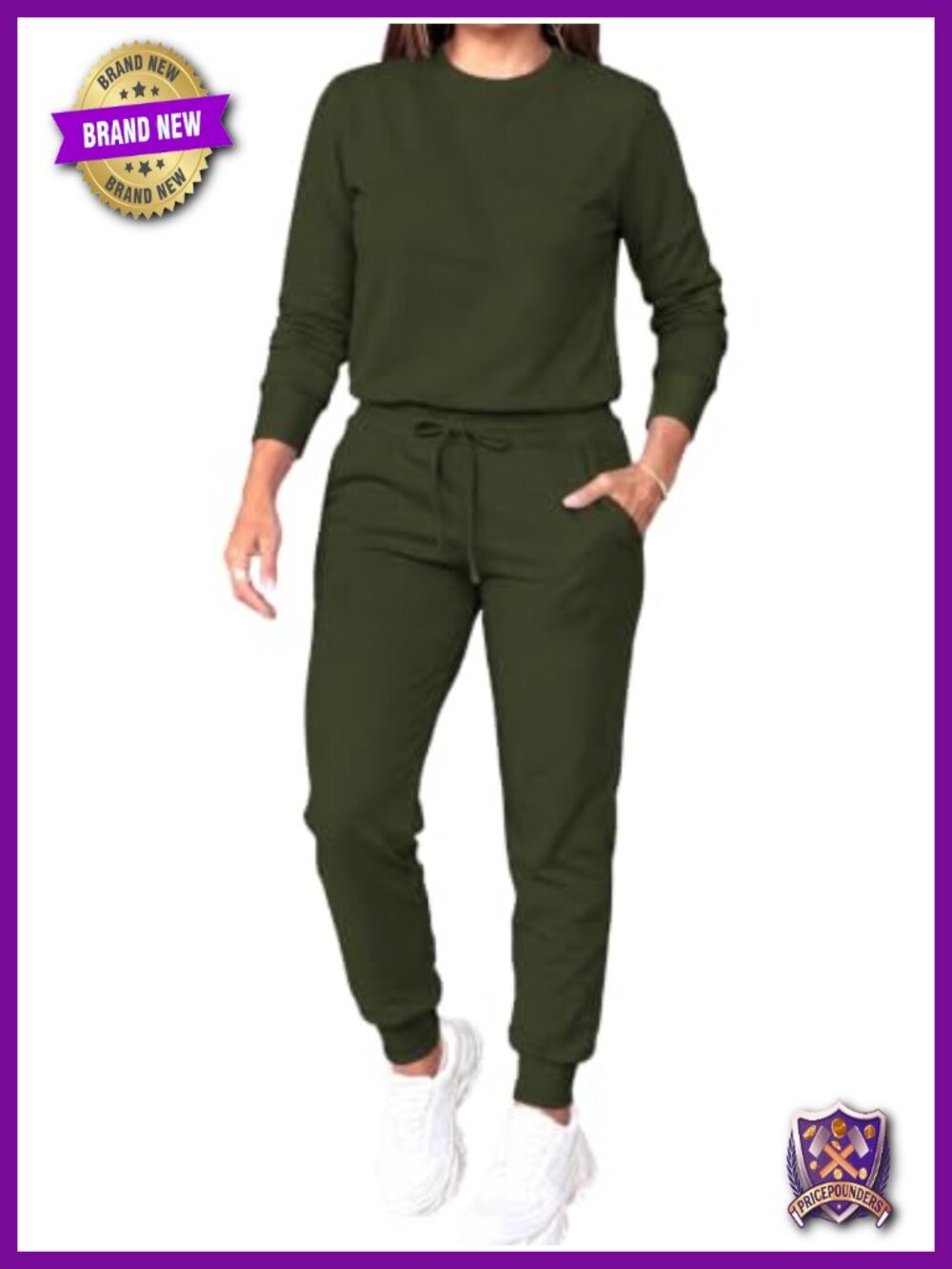 2 Piece Outfits Sweatsuits Jogger Sets Long Sleeve Crewneck Drawstring Waist